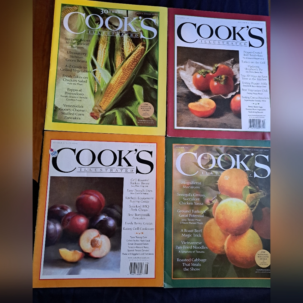 Four issues Cook's Illustrated magazine. Various months/years.